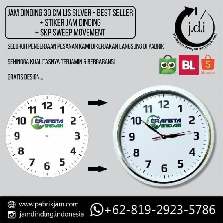 Studi kasus Jam Dinding Custom Erafista Indah 30cm Chrome sebagai aset branding strategis dari https://pabrikjam.com