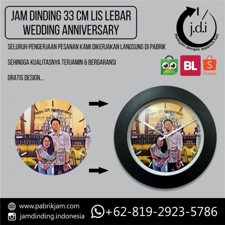 Jam Dinding Promosi 33 cm Lis Lebar