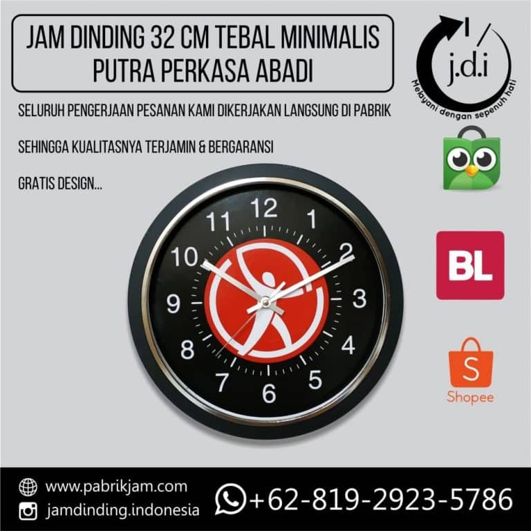 Jam Dinding Custom PPA 32CM tebal sebagai souvenir promosi dari https://pabrikjam.com