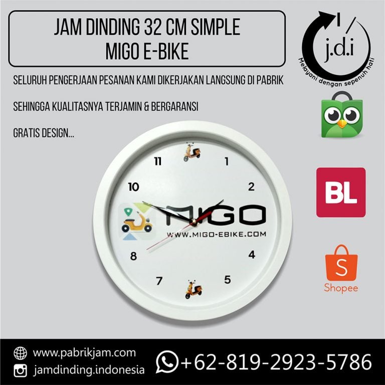Jam Dinding Promosi 32 cm Migo E-Bike