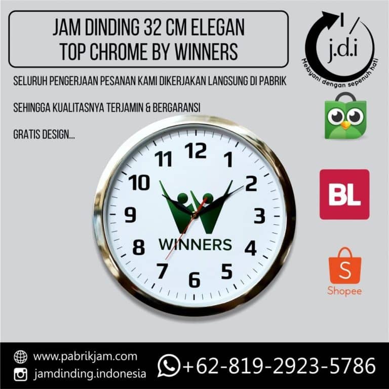 Jam Dinding Promosi 32 cm Top Chrome Winners