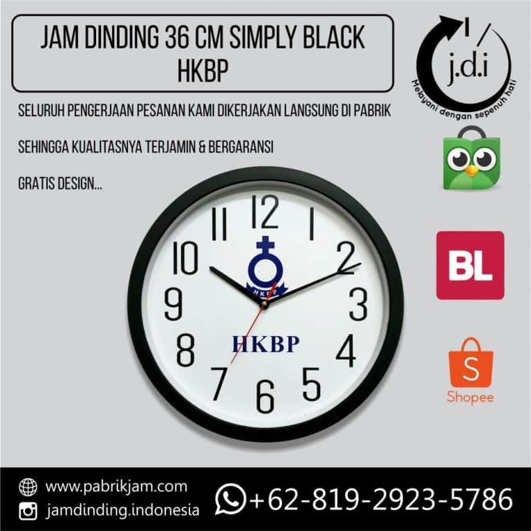 Souvenir Jam Dinding 36 cm Simply Black HKBP