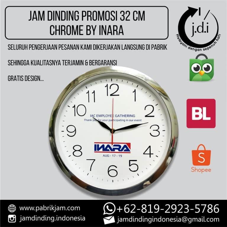 JAM DINDING PROMOSI 32 CM CHROME INARA