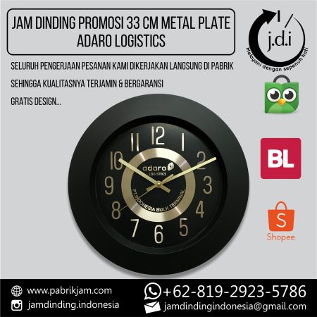Jam Dinding Custom Adaro Logistics 33cm Metal produksi https://pabrikjam.com