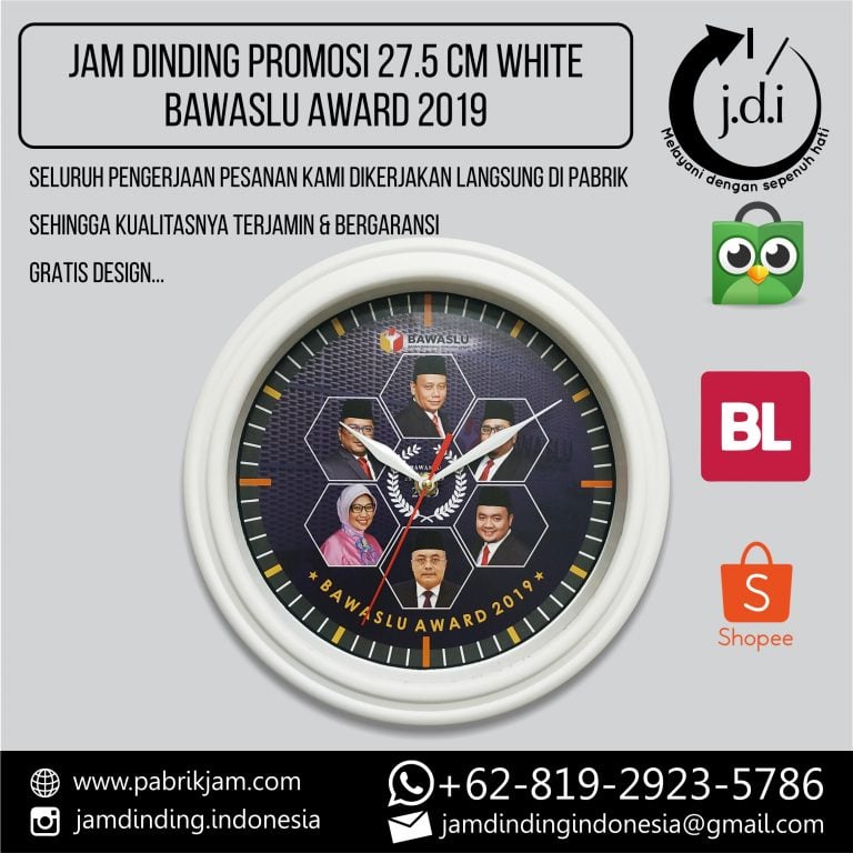 JAM DINDING PROMOSI 27.5CM BAWASLU AWARD 2019