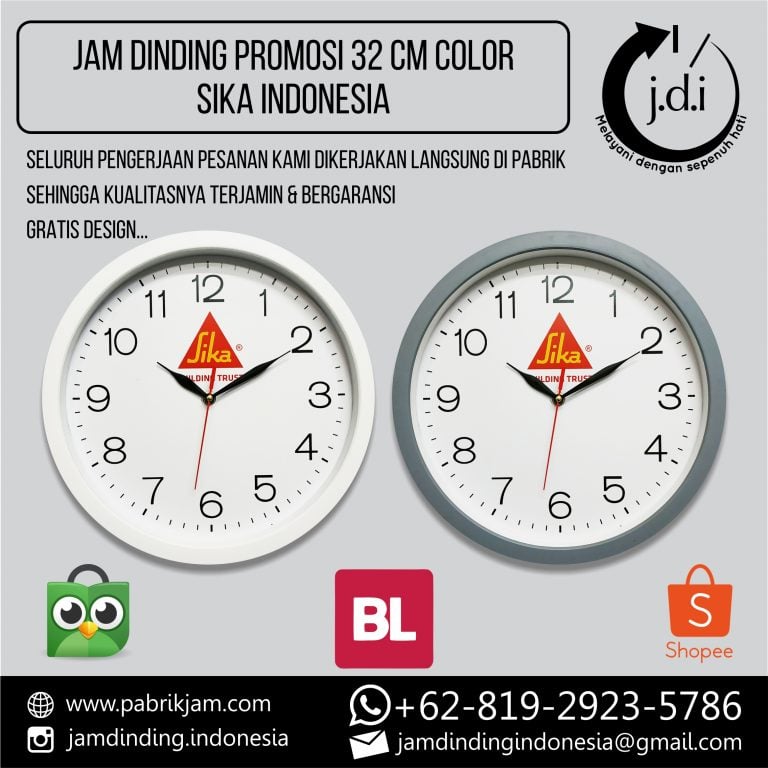 Jam Dinding Custom Sika Indonesia 32cm Super Premium https://pabrikjam.com