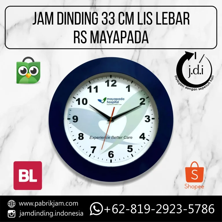 Jam Dinding Custom 33cm RS Mayapada Biru | Pesan di https://pabrikjam.com