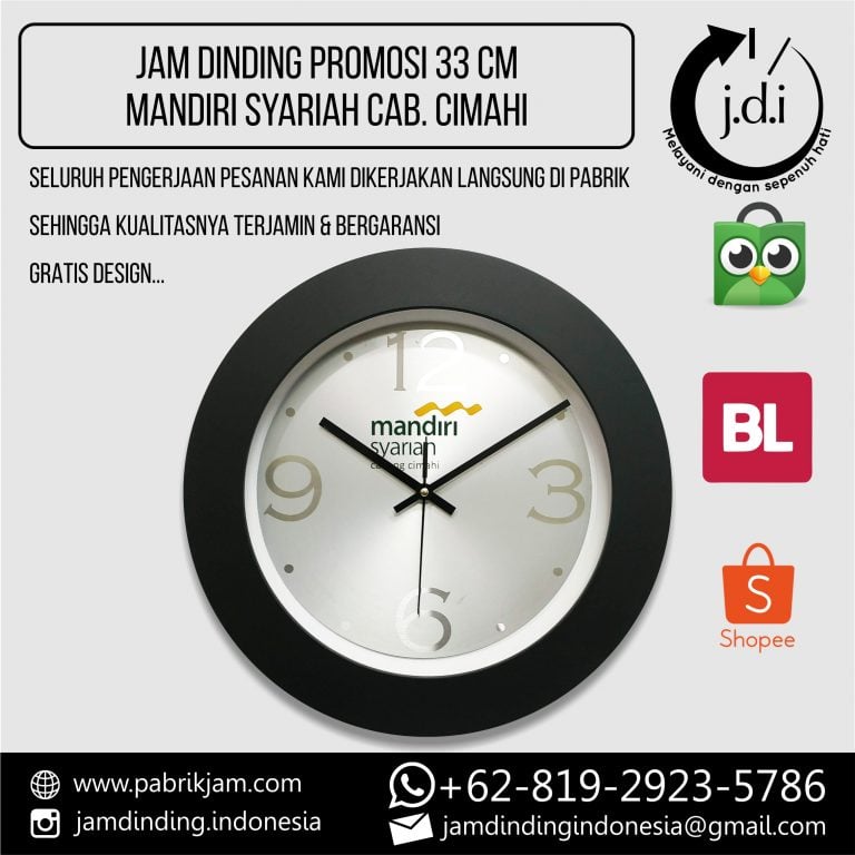 SOUVENIR JAM DINDING PROMOSI 33 CM COKLAT SMK BPK FARMASI