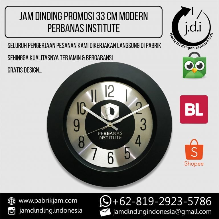 Souvenir Jam Dinding Perbanas 33cm Silver Metal elegan dari https://pabrikjam.com