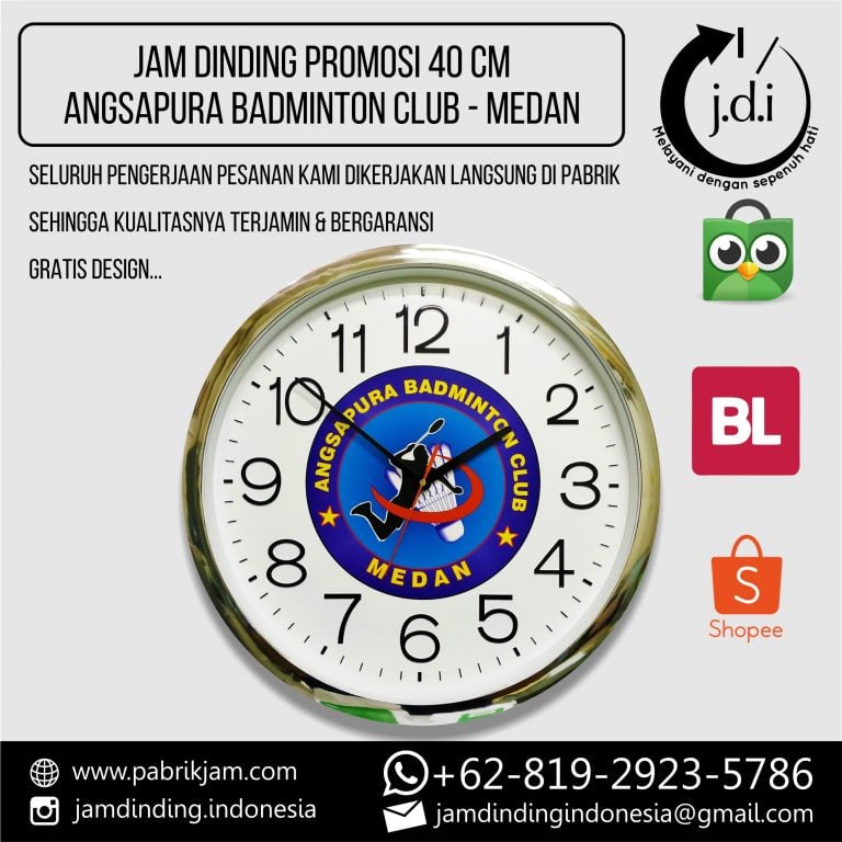 Jam Dinding Custom Angsapura 40cm https://pabrikjam.com