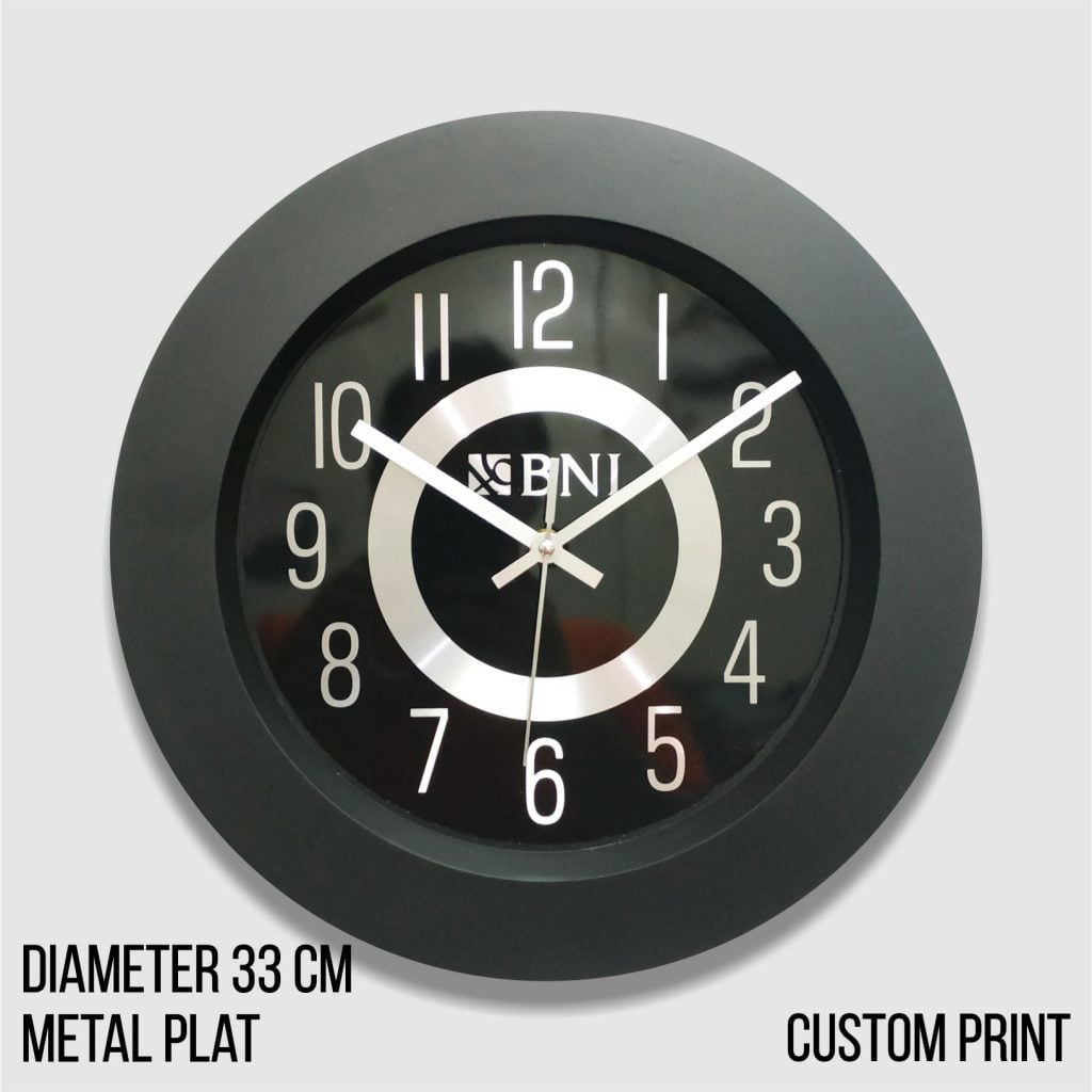Souvenir Jam Dinding BNI 33cm Metal Dial Lis Tebal berkualitas tinggi dari https://pabrikjam.com