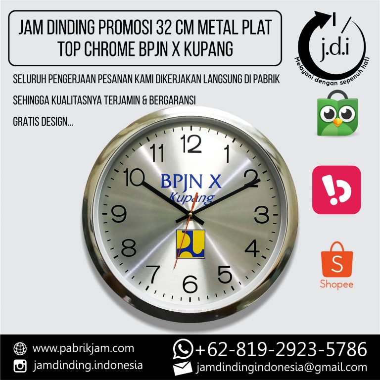 jam dinding custom BPJN Kupang 32cm metal souvenir elegan dari https://pabrikjam.com