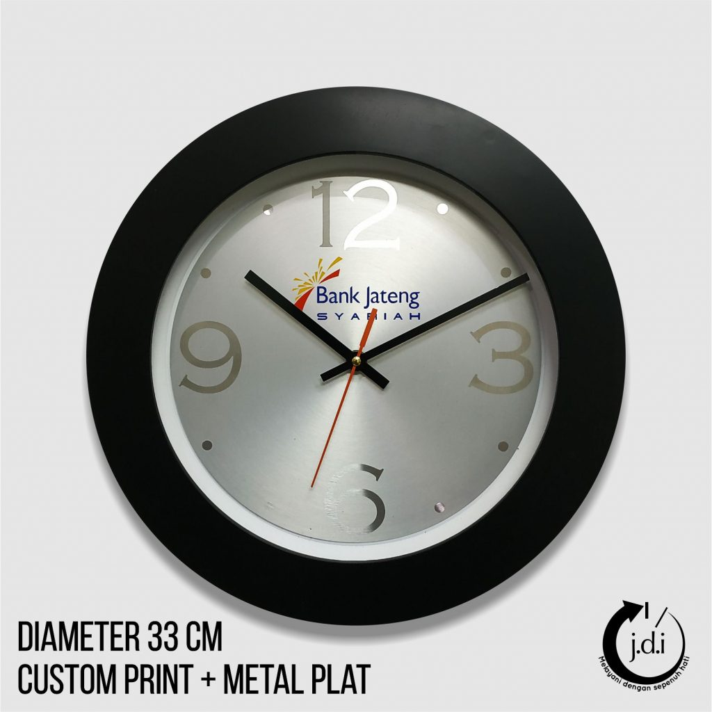 Jam Dinding Promosi Bank Jateng 33cm Metal untuk merchandise eksklusif dari https://pabrikjam.com.