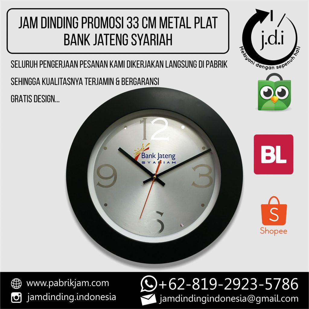 Souvenir Perusahaan Bank Jateng 33cm Metal berkualitas dari https://pabrikjam.com.
