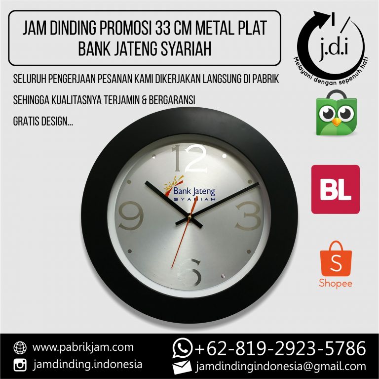 Souvenir Perusahaan Bank Jateng 33cm Metal berkualitas dari https://pabrikjam.com.