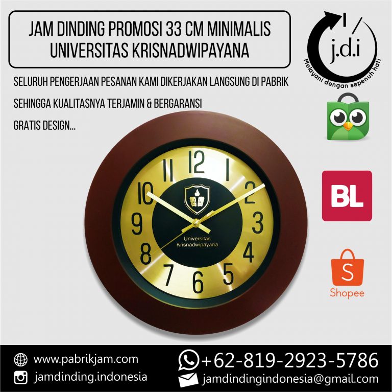 Jam Dinding Custom Universitas Krisnadwipayana 33cm Metal https://pabrikjam.com