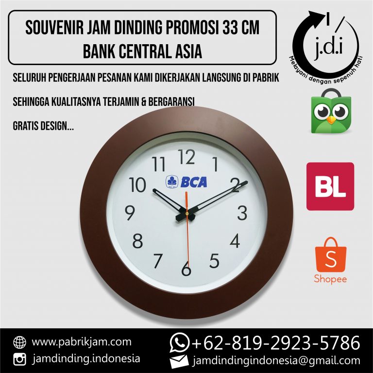 jam dinding promosi BCA 33cm jam dinding custom BCA https://pabrikjam.com