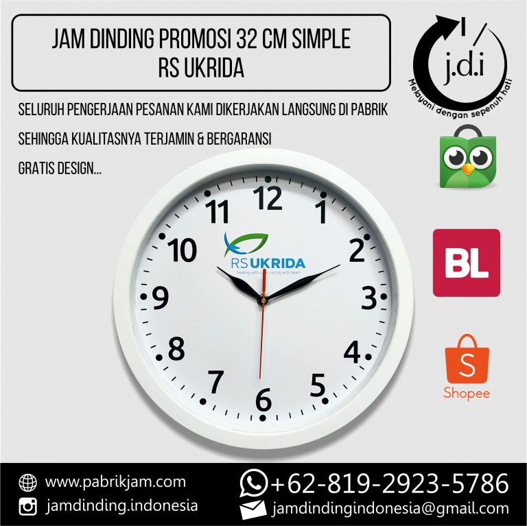 Jam Dinding Custom RS Ukrida 32cm - https://pabrikjam.com