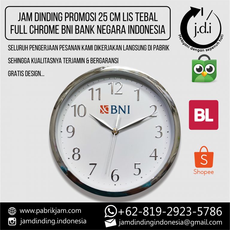 Jam Dinding Custom BNI Angka Timbul 25cm Super https://pabrikjam.com