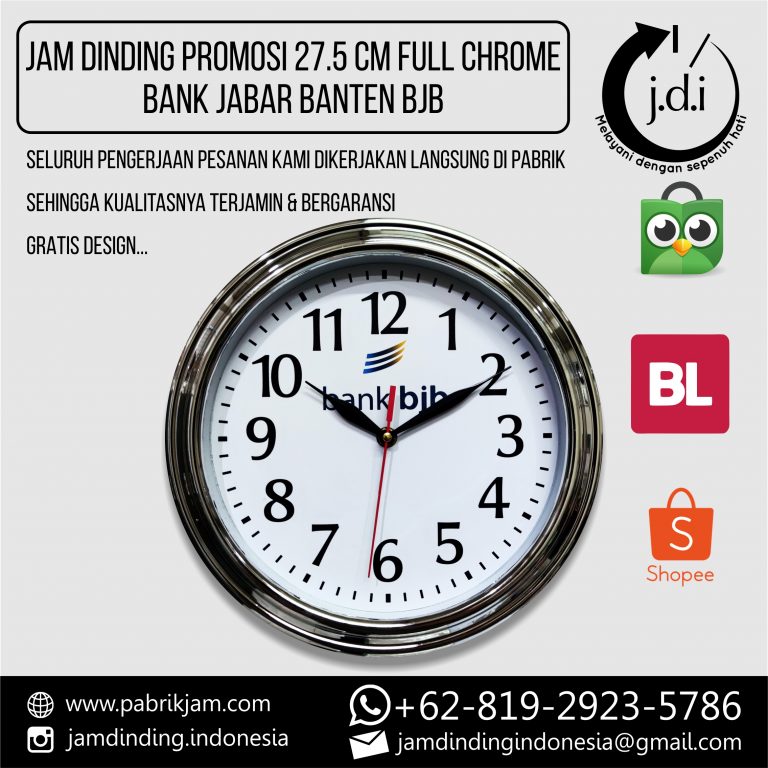 jam dinding custom bjb 27.5cm chrome souvenir merchandise bank https://pabrikjam.com