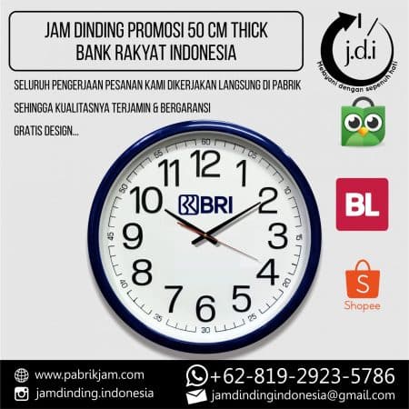 SOUVENIR MERCHANDISE JAM DINDING PROMOSI 50CM BRI BANK RAKYAT INDONESIA