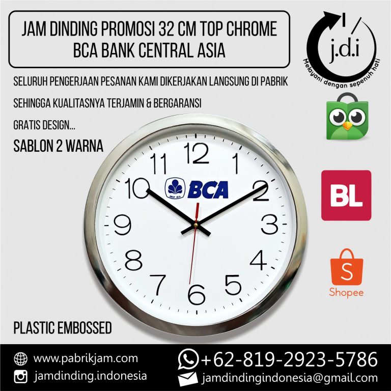 souvenir jam dinding BCA jam dinding promosi BCA 32cm https://pabrikjam.com