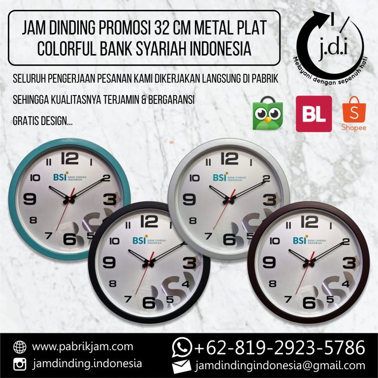 jam dinding custom 32 cm Metal BSI
