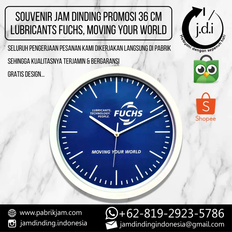 Jam Dinding Custom FUCHS 36cm eksklusif untuk branding - https://pabrikjam.com