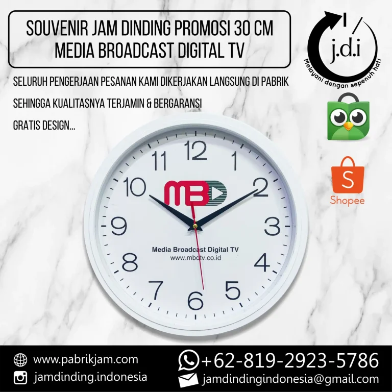jam mbdtv custom 30cm logo MBD TV dari https://pabrikjam.com
