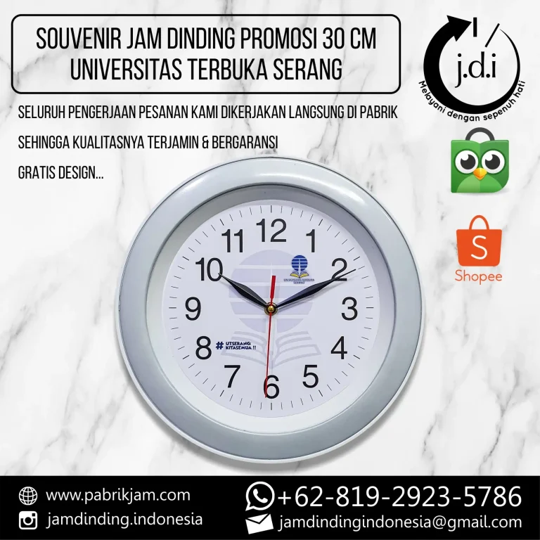 Foto produk Jam Custom Logo UT Serang 30cm di https://pabrikjam.com