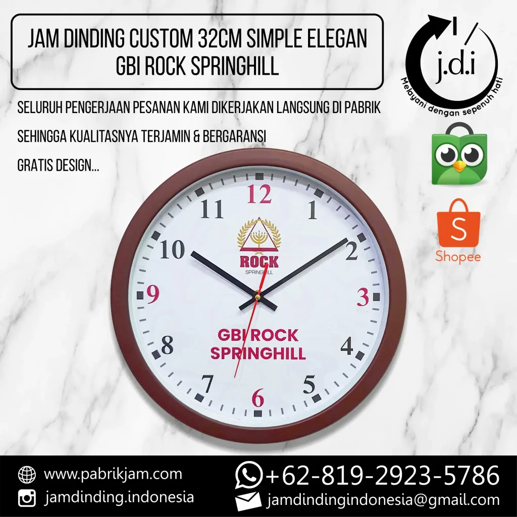 Jam GBI ROCK SPRINGHILL custom 32cm sebagai souvenir kenangan abadi https://pabrikjam.com