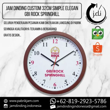 Jam GBI ROCK SPRINGHILL custom 32cm sebagai souvenir kenangan abadi https://pabrikjam.com