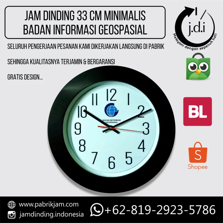 Souvenir jam dinding custom logo BIG 33cm dari https://pabrikjam.com