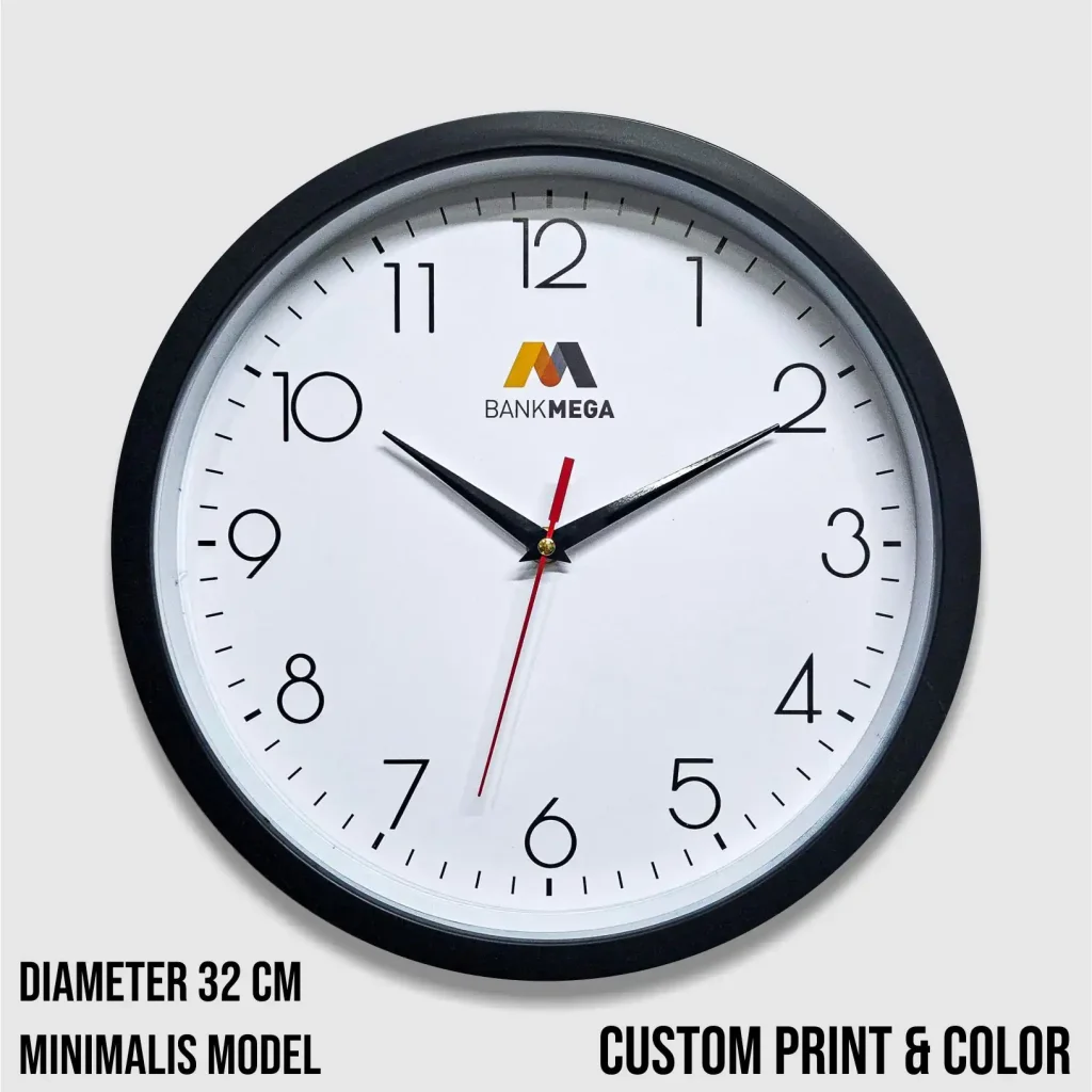 Vendor jam dinding promosi bank diameter 32cm material premium
